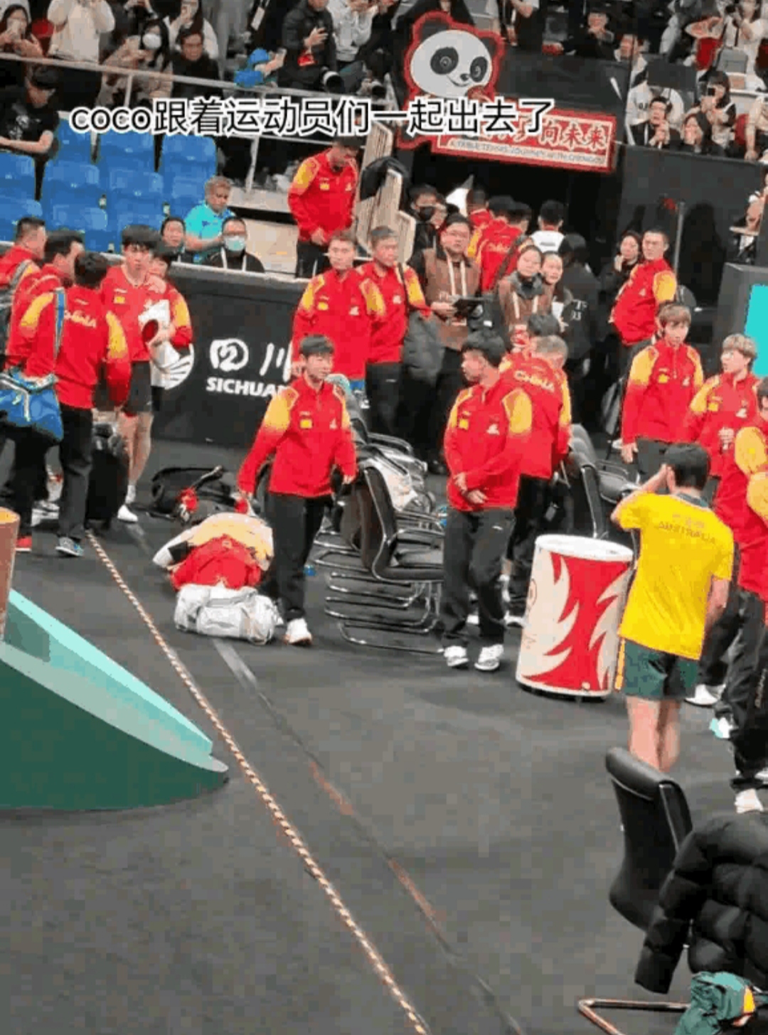 一场激动人心的比赛中情绪高涨